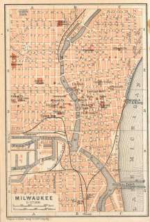 USA Wisconsin. MILWAUKEE. Old Vintage City Map.1909  