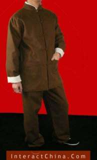 Brown Linen Kung Fu Martial Arts Tai Chi Uniform Suit #117 