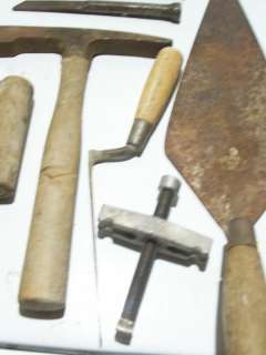 Vintage to Antique Masonry Tools Trowel Hammer Jointers  