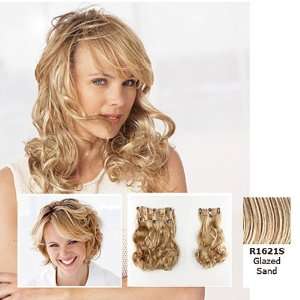  POP 2pc Synthetic Clip In Wavy Extensions #R1621S Glazed 