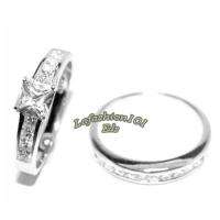 Popular Princess Wedding/Engagement 2 rings Set sz 8  