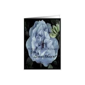  Sympathy, Sweetheart, Dusty Blue Wild Rose Card Health 