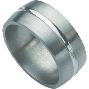  Titanium Grooved 10mm Satin Ring Size 12.5 Chisel 