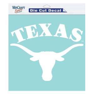  Texas Longhorns Die Cut Decal   8x8 White permanent 