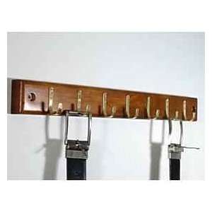  Belt Rack With 7 Belt Hooks  Wall Mount  Walnut