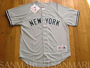 MLB New York Yankees Majestic Mens jersey 2XL Gray NEW  