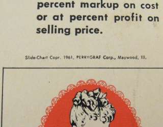 1961 Sunbeam Bread Slide Rule Price Calculator  