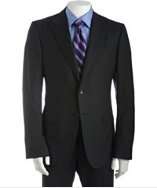 Gucci winter blue wool mohair tonal striped two button suit with flat 