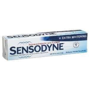 Sensodyne Toothpaste, Maximum Strength with Fluoride, Extra Whitening 