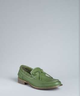 Kenneth Cole Reaction green leather Sun ny Day boatstitched loafers 