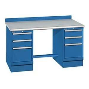   .25 (2) Cabinet Workbench W/6 Drawers, Back Stop/Plastic Laminate Top