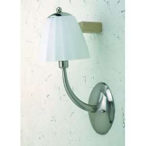  1328PS/FRO Bailey Wall Lamp, Polished Steel with White Glass Shade, Wx