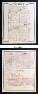 1876 Indiana County Map Wabash Peru Lagro City Plans  