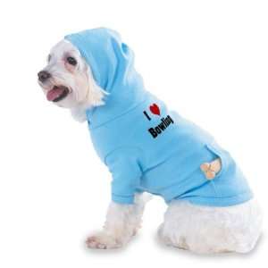 I Love/Heart Bowling Hooded (Hoody) T Shirt with pocket 