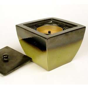    Slate   Lime Green Modern Fire Pot by Windflame