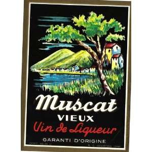   Original Muscat Vieux Vin de Liqueur Label, 1930s 