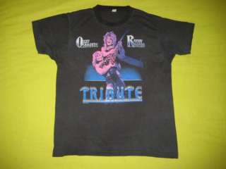 VTG OZZY OSBOURNE RANDY RHOADS 1987 T SHIRT tour 80s L TRIBUTE black 