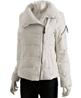 Marc New York white quilted woven blend down filled coat   up 