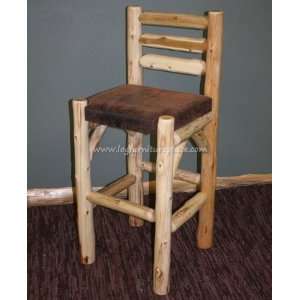  Cedar Lake Cabin Upholstered Log Bar Chair