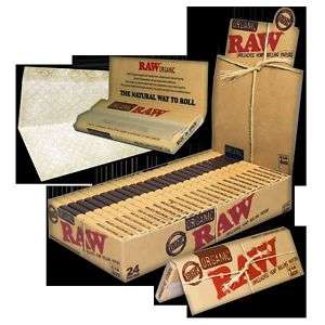 24 RAW ORGANIC CIGARETTE ROLLING PAPERS FULL BOX  