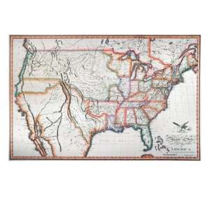  Map United States, 1820 Giclee Poster Print
