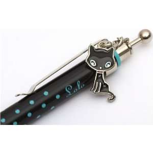    black turquoise polka dots mechanical pencil with cat Toys & Games