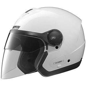   N42E Solid Open Face N Com Helmet   Large/Metal White Automotive