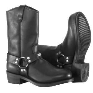 River Road Ranger Harness Studded Mens Black Leather Motorcycle Boots 
