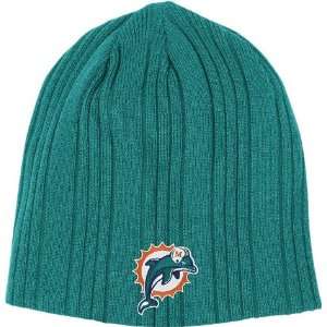  Miami Dolphins Reversible Reebok Cuffless Knit Hat Sports 