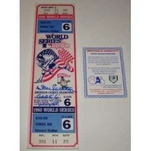  Steve Carlton GAME 6 WINNER SIGNED Mini Mega Ticket 