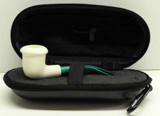 Mini Meerschaum Tobacco Smoking Pipe, Case, Wind Cap and Pipe Cleaner 