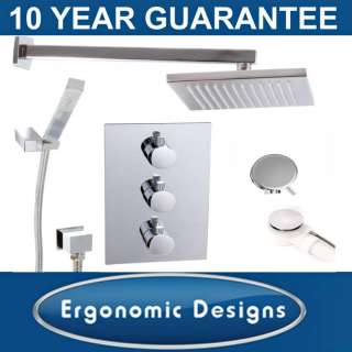 WAY SQUARE THERMOSTATIC SHOWER BATH CENTRAFILL SET  