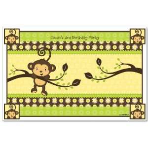  Monkey Neutral   Personalized Birthday Party Placemats 