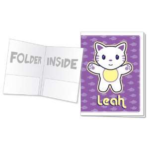  Lavender Kitty Personalized School Folder