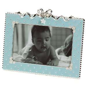    Elegant Baby Star Charm Blue Frame Holds 4 X 6 Photo Baby