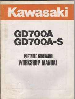 KAWASAKI PORTABLE GENERATOR GD700A & GD700A S MANUAL  