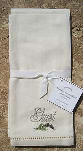 POTTERY BARN ~ LAVENDER EMBROIDERED GUEST TOWELS ~ SET OF 2  