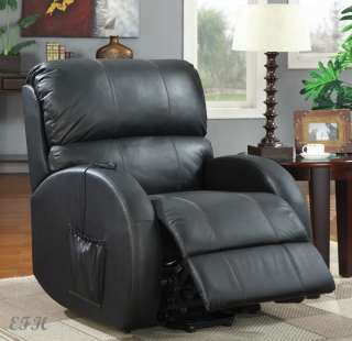NEW PRICHARD BLACK TOP GRAIN BYCAST LEATHER POWER LIFT RECLINER CHAIR