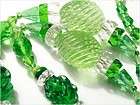 lot ANTIQUE VINTAGE CZECH BOUQUET WIRE ART GLASS GREEN LEAVES BEADS 
