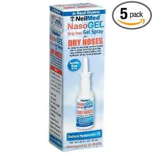 NeilMed NasoGel Drip Free Gel Nasal Spray 1.52 ounce Bottle (Pack of 5 