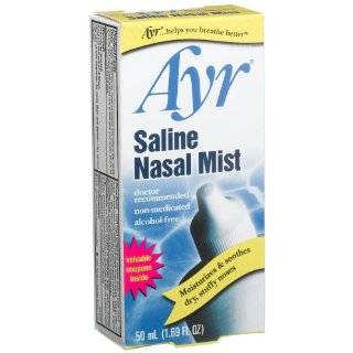 Ayr Saline Nasal Mist, 1.69 Ounce Spray Bottles (Pack of 6) by Ayr
