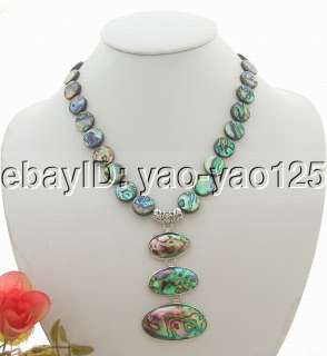 Charming Paua Abalone Shell&Pendant Necklace  