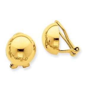  14k Gold Non pierced Ball Earrings Jewelry