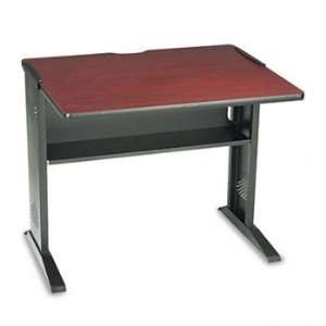   Desk W/ Reversible Top, 35 1/2w x 28d x 30h, Mahogany/Medium Oak/Black
