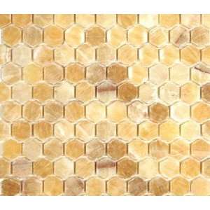  Honey Onyx Hexagon 1 Marble Tile Premium Honed 