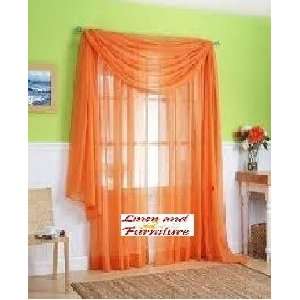  4pc Orange Solid Sheer Window Panel Brand New Curtain 