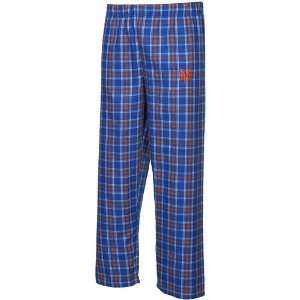 com New York Mets Youth Royal Blue Orange Plaid Legend Flannel Pants 