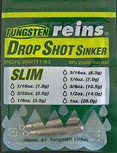 Reins Tungsten TG SLIM Drop Shot Sinkers  