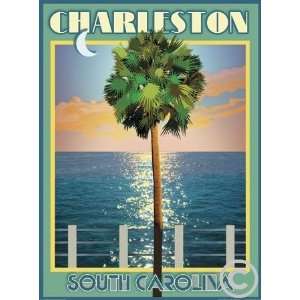  Charleston Palmetto Tree Art Deco Style Vintage Travel 