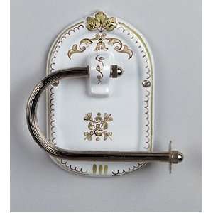   Chrome Decorative Toilet Paper Holder with Painted Porcelain W